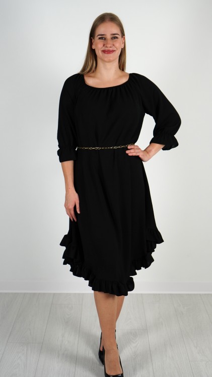 Sukienka Hiszpanka z Paskiem Czarna ELYZO V1.1.JPG