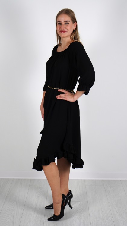 Sukienka Hiszpanka z Paskiem Czarna ELYZO V1.2.JPG