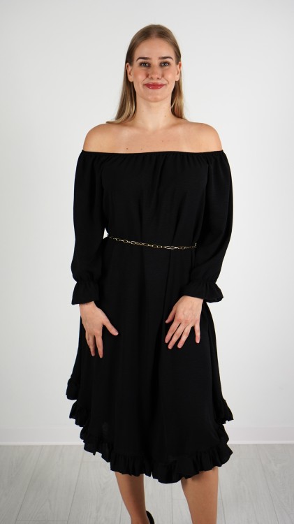 Sukienka Hiszpanka z Paskiem Czarna ELYZO V1.3.JPG