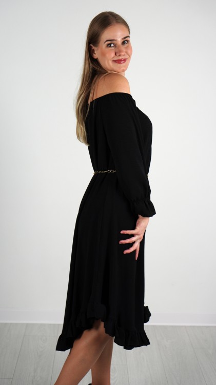 Sukienka Hiszpanka z Paskiem Czarna ELYZO V1.4.JPG