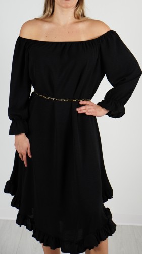 Sukienka Hiszpanka z Paskiem Czarna ELYZO V1.5.JPG