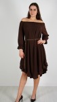 Sukienka Hiszpanka z Paskiem Brązowa ELYZO  
