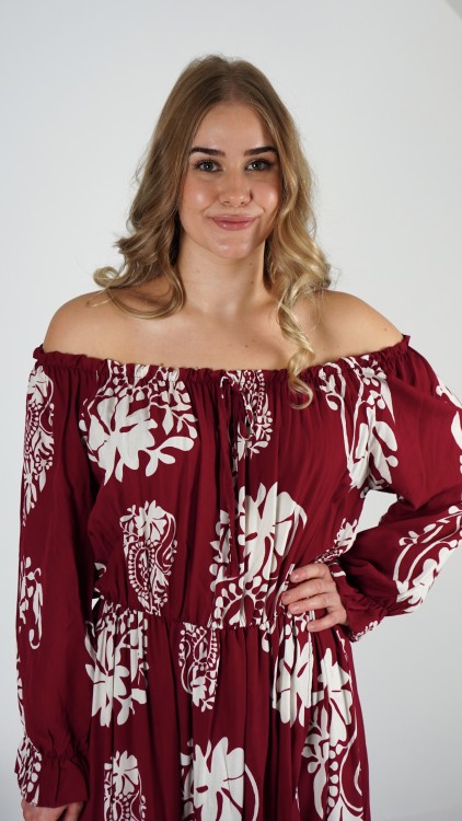 Sukienka Hiszpanka Długa Bordowa RITA V6.3.JPG