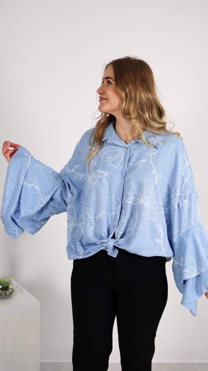 Koszula Oversize Wiązana Niebieska MONTANI 2.JPG