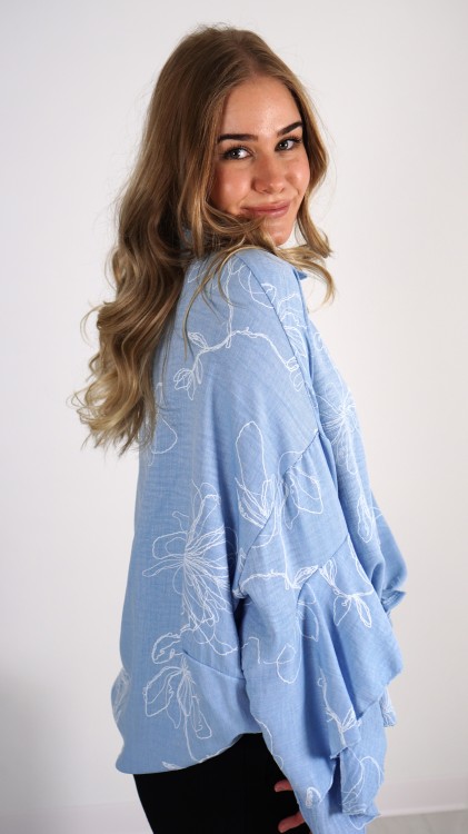 Koszula Oversize Wiązana Niebieska MONTANI 3.JPG