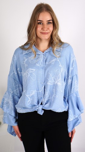 Koszula Oversize Wiązana Niebieska MONTANI 4.JPG