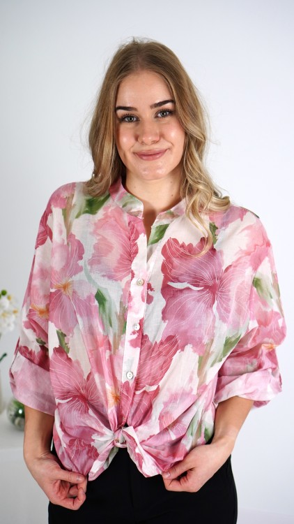 Koszula Damska Wiązana Różowa IZALI V2.3.JPG