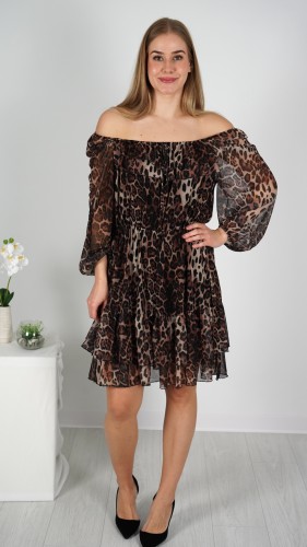 Sukienka Hiszpanka Krótka z Falbanką w Panterkę CATLINA V6.1.JPG