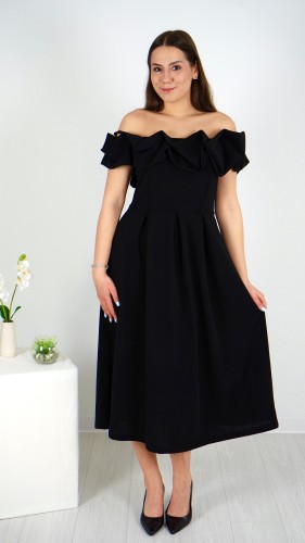 Sukienka Hiszpanka Długa Czarna DEPIO V3.1.JPG