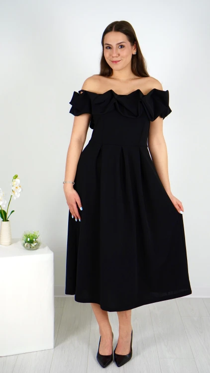 Sukienka Hiszpanka Długa Czarna DEPIO V3.1.JPG