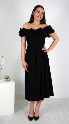 Sukienka Hiszpanka Długa Czarna DEPIO V3.2.JPG