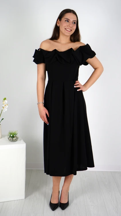 Sukienka Hiszpanka Długa Czarna DEPIO V3.2.JPG