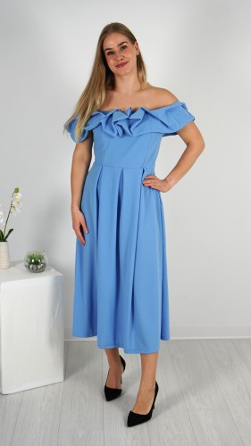 Sukienka Hiszpanka Długa Niebieska DEPIO V1.1.JPG