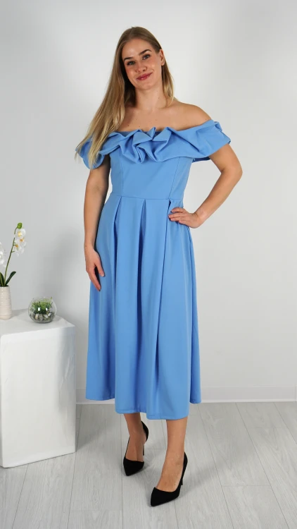 Sukienka Hiszpanka Długa Niebieska DEPIO V1.1.JPG