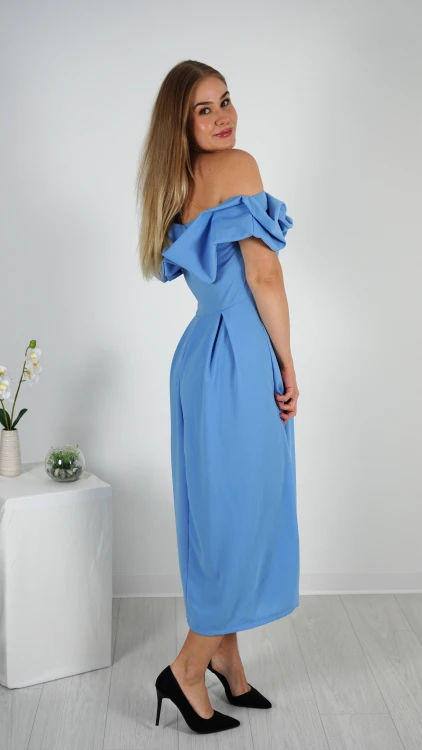 Sukienka Hiszpanka Długa Niebieska DEPIO V1.3.JPG