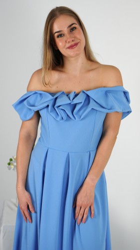 Sukienka Hiszpanka Długa Niebieska DEPIO V1.4.JPG