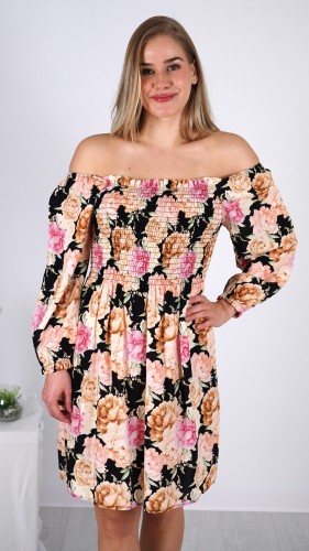 Sukienka Hiszpanka Czarna w Kwiaty MILVENI V2.1.JPG