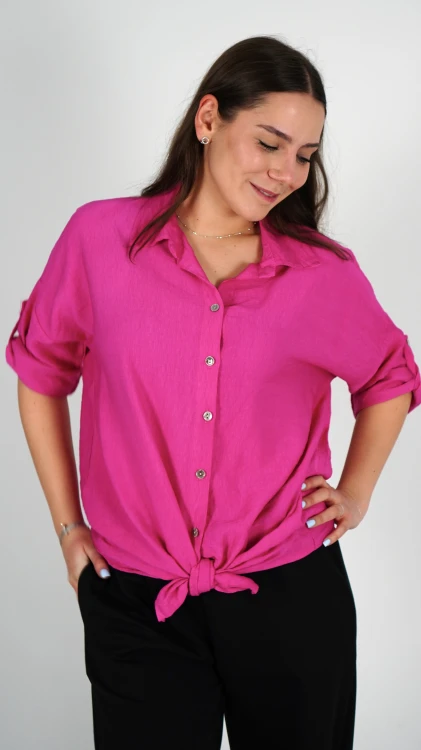Koszula Damska Wiązana Różowa POLIA V5.1.JPG