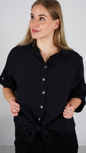 Koszula Damska Wiązana Czarna POLIA V4.1.JPG