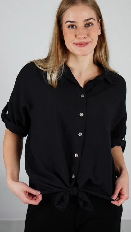 Koszula Damska Wiązana Czarna POLIA V4.3.JPG