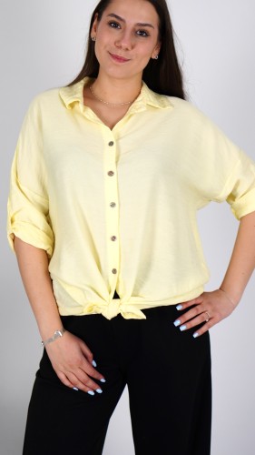 Koszula Damska Wiązana Żółta POLIA V3.1.JPG