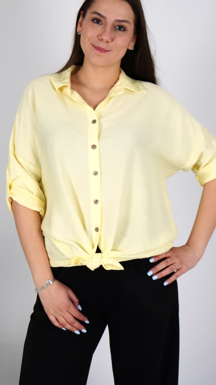 Koszula Damska Wiązana Żółta POLIA V3.1.JPG