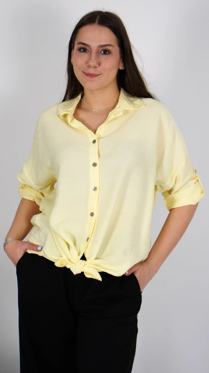Koszula Damska Wiązana Żółta POLIA V3.2.JPG