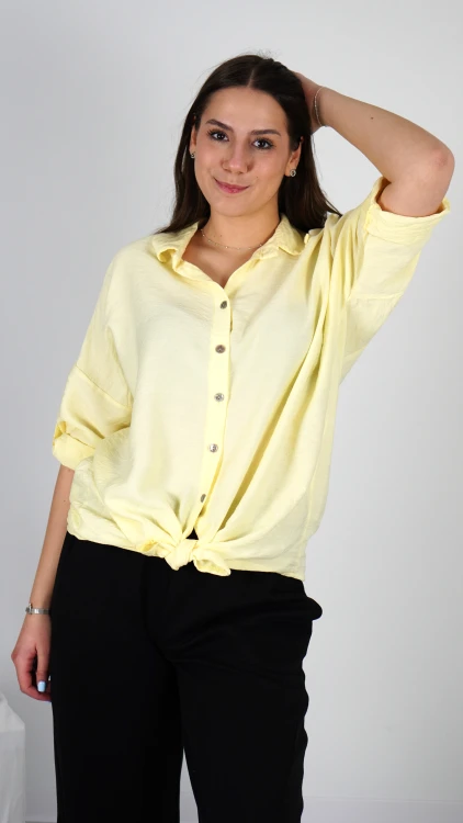 Koszula Damska Wiązana Żółta POLIA V3.3.JPG