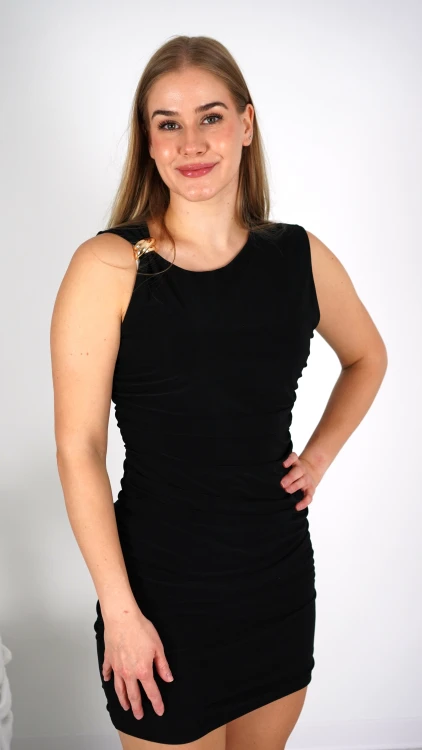 Sukienka Mini Marszczona Czarna CLUBI V2.4.JPG