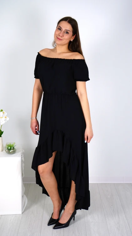 Sukienka Hiszpanka Asymetryczna Czarna TWINKO V4.1.JPG