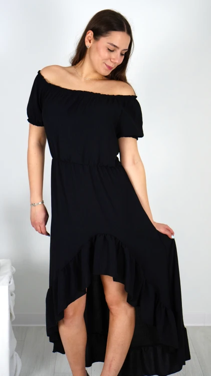 Sukienka Hiszpanka Asymetryczna Czarna TWINKO V4.2.JPG