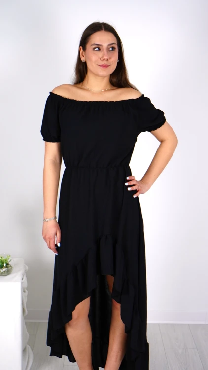 Sukienka Hiszpanka Asymetryczna Czarna TWINKO V4.3.JPG