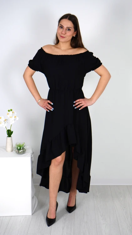 Sukienka Hiszpanka Asymetryczna Czarna TWINKO V4.4.JPG
