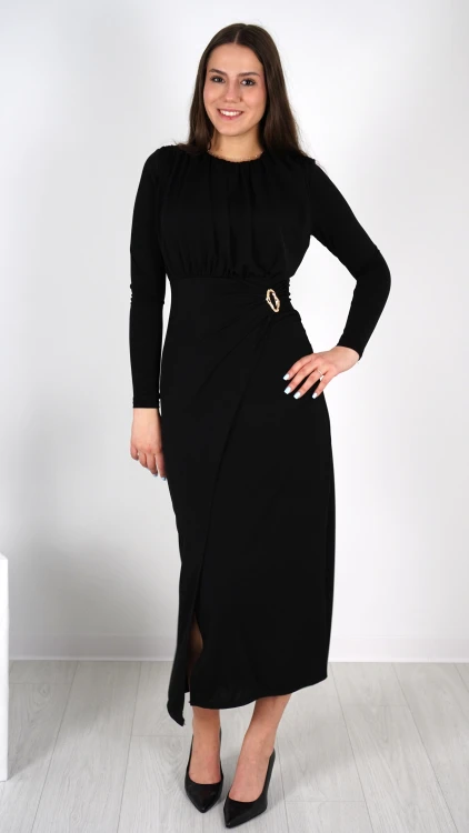 Długa Sukienka Elegancka Czarna NIKA V1.2.JPG