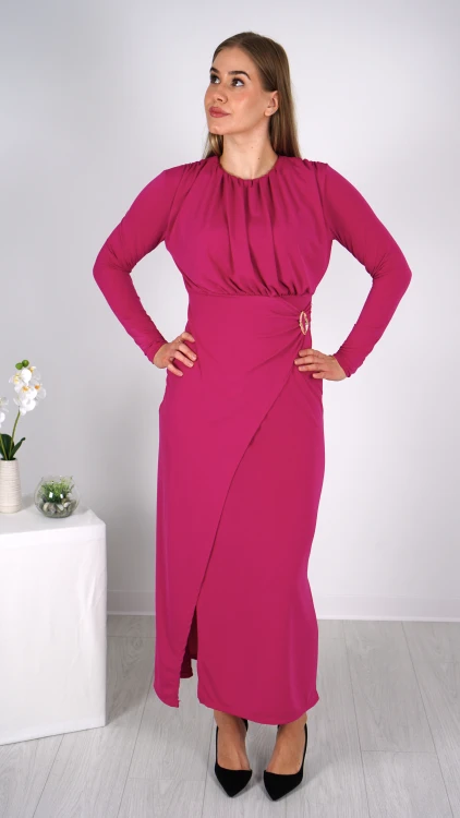 Długa Sukienka Elegancka Różowa NIKA V4.1.JPG