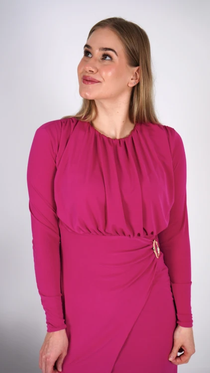 Długa Sukienka Elegancka Różowa NIKA V4.5.JPG