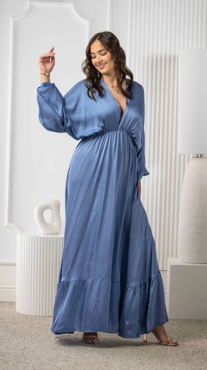 Długa Sukienka Satynowa Niebieska JUDIO V4.3.jpeg
