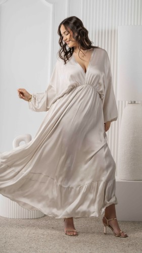 Długa Sukienka Satynowa Śmietankowa JUDIO V3.2.jpeg