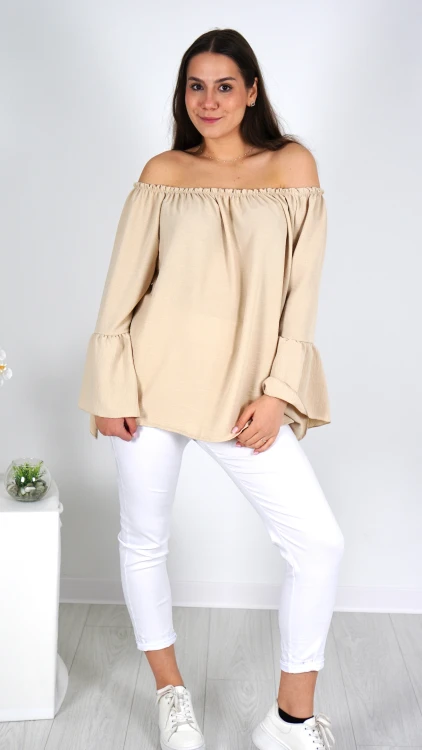 Bluzka Hiszpanka Oversize Beżowa IGANI V5.1.JPG