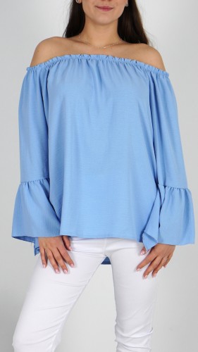 Bluzka Hiszpanka Oversize Błękitna IGANI V4.1.JPG