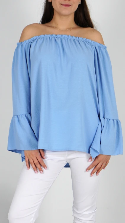 Bluzka Hiszpanka Oversize Błękitna IGANI V4.1.JPG