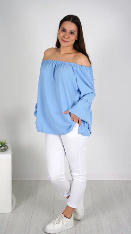 Bluzka Hiszpanka Oversize Błękitna IGANI V4.2.JPG