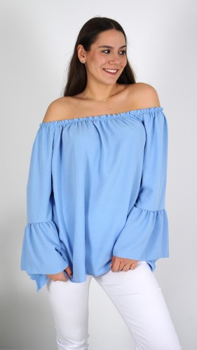 Bluzka Hiszpanka Oversize Błękitna IGANI V4.3.JPG