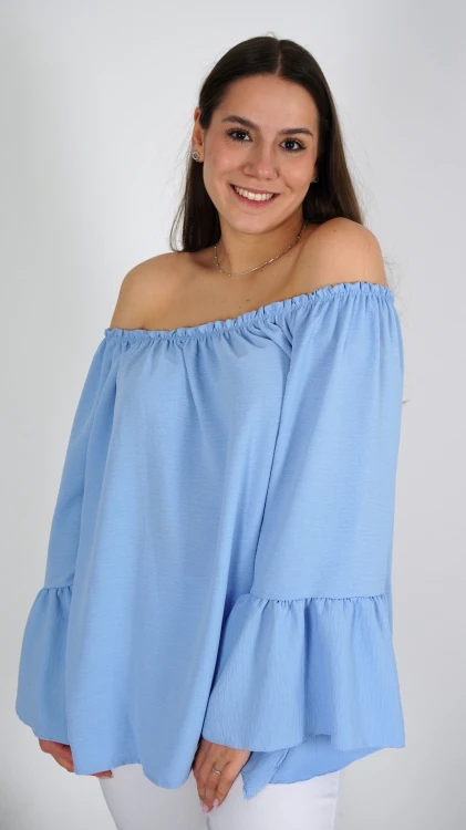 Bluzka Hiszpanka Oversize Błękitna IGANI V4.4.JPG