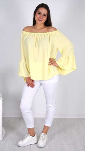 Bluzka Hiszpanka Oversize Żółta IGANI V3.1.JPG