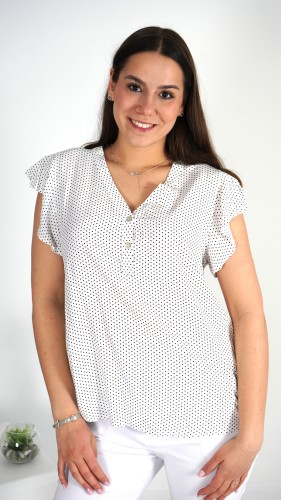 Bluzka Damska Biała w Groszki BASIO V1.1.JPG