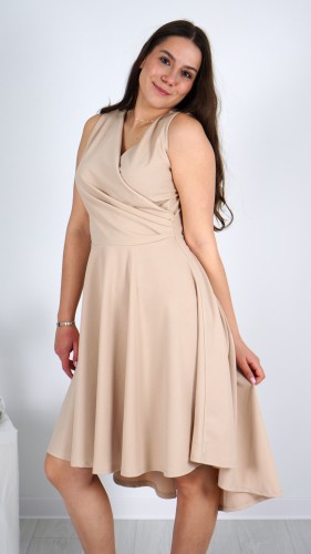 Sukienka Kopertowa Rozkloszowana Beżowa ADELY V4.4.JPG