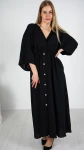 Długa Sukienka Oversize Czarna ESTERI Plus Size