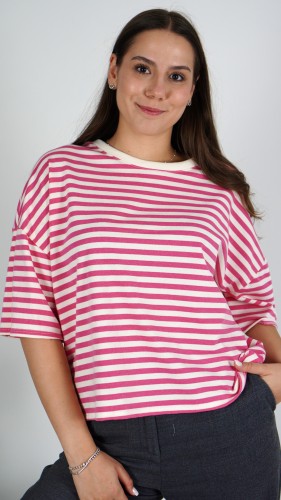 Bluzka Oversize w Różowe Paski DINA V2.1.JPG