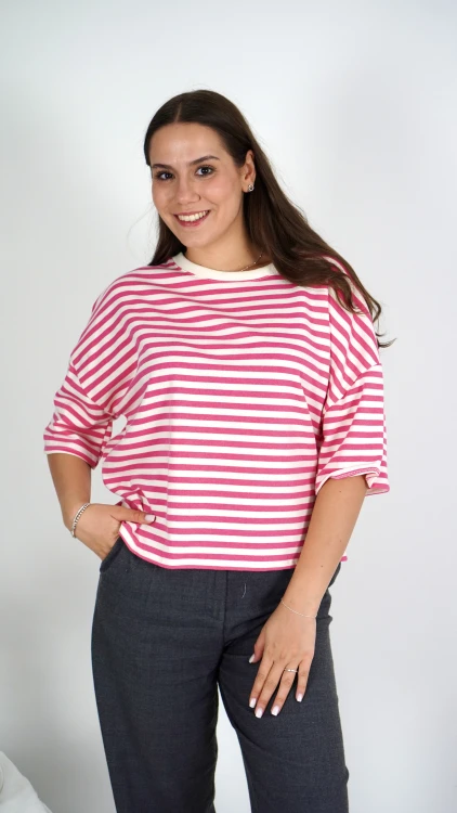 Bluzka Oversize w Różowe Paski DINA V2.2.JPG